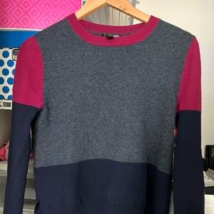 Aqua 100% cashmere colorblock sweater
